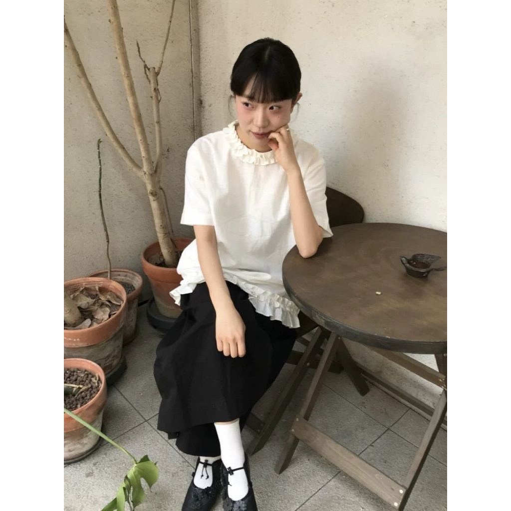𝗧𝗼𝗷𝗶 - Áo xếp li xòe Linen basic