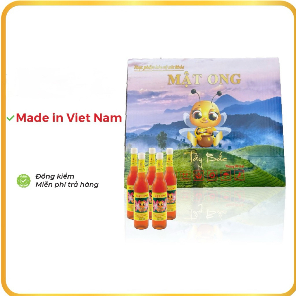 Mật ong nguyên chất Tây Bắc 650ml thùng 20 chai