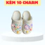 Dép Sục Quai kèm charm Hậu Thời Trang Êm Chân Không Thấm Nước đi chơi đi học - depducgiatot