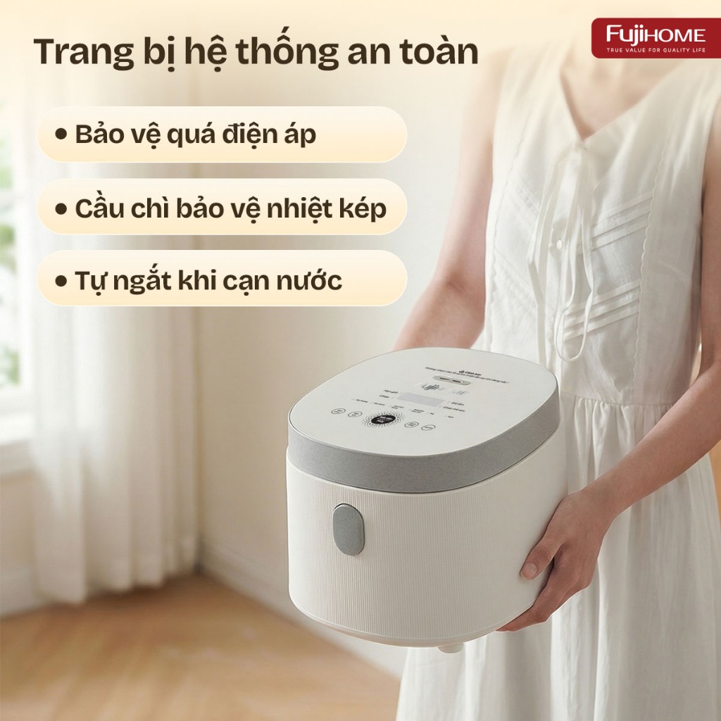 Nồi cơm điện tách đường 1L Nhập Khẩu FUJIHOME RC10BLS, nồi cơm điện đa chức năng nấu nhanh tiện lợi