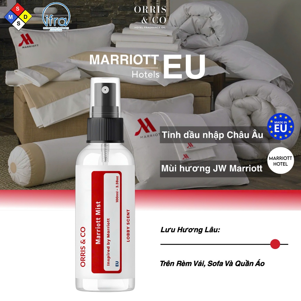 Xịt Thơm Vải Hương Nước Hoa Khách Sạn Cao Cấp – Thư Giãn, Khử Mùi, Lưu Hương Lâu - Chai 50ml và 100ml