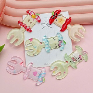 Set charm Dĩa trong hello kitty - Dĩa mèo trong suốt kute