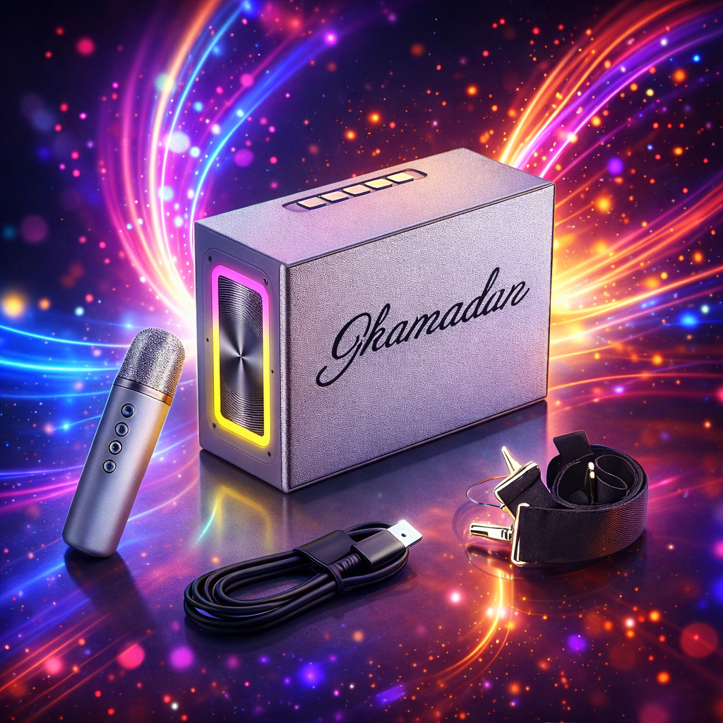 Loa bluetooth hát karaoke xách tay T36 Led tặng kèm 1 mic không dây, công suất 20w âm thanh sống động OLIVO