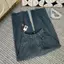 YURI JEANS - (Mã20) Quần Jeans Nữ Xếp Ly Ống Rộng Màu Đen Xám Phối Nắp Túi