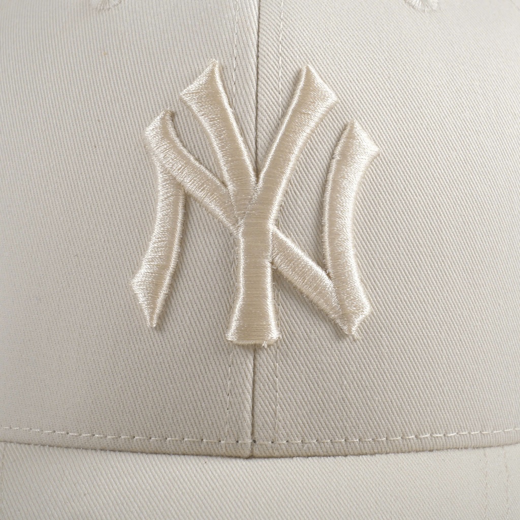 Mũ Nón Lưỡi Trai MLB Meowist logo NY chất liệu vải Kaki Cream , Thời trang, Phong Cách