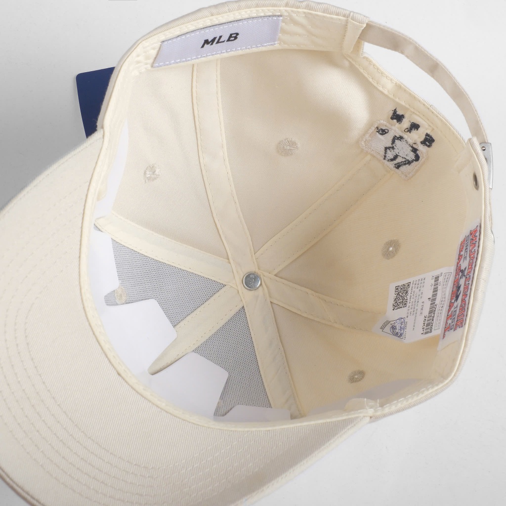 Mũ Nón Lưỡi Trai MLB Meowist logo NY chất liệu vải Kaki Cream , Thời trang, Phong Cách