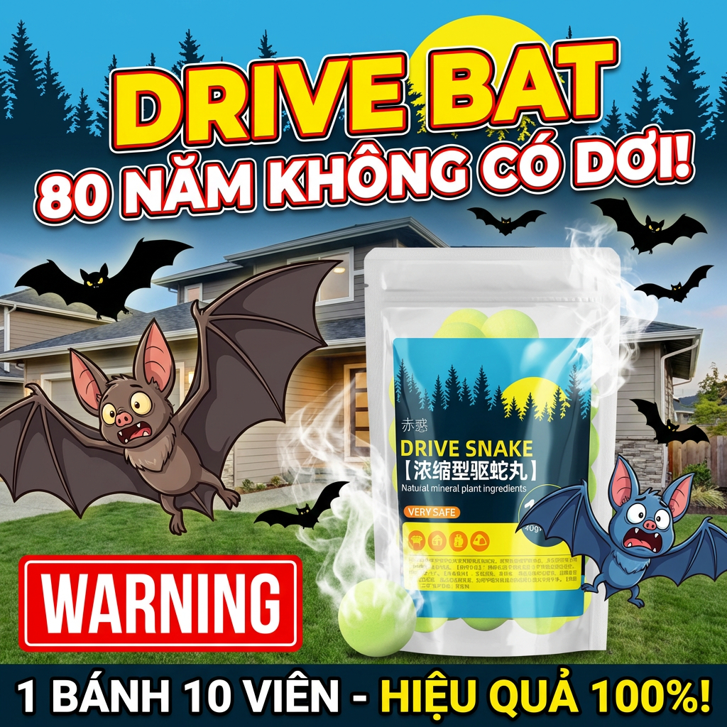 🦇 Không có dơi trong 80 năm 🦇Thuốc đuổi dơi Thuốc diệt dơi 1 túi 10 viên An toàn cho con người Không gây hại
