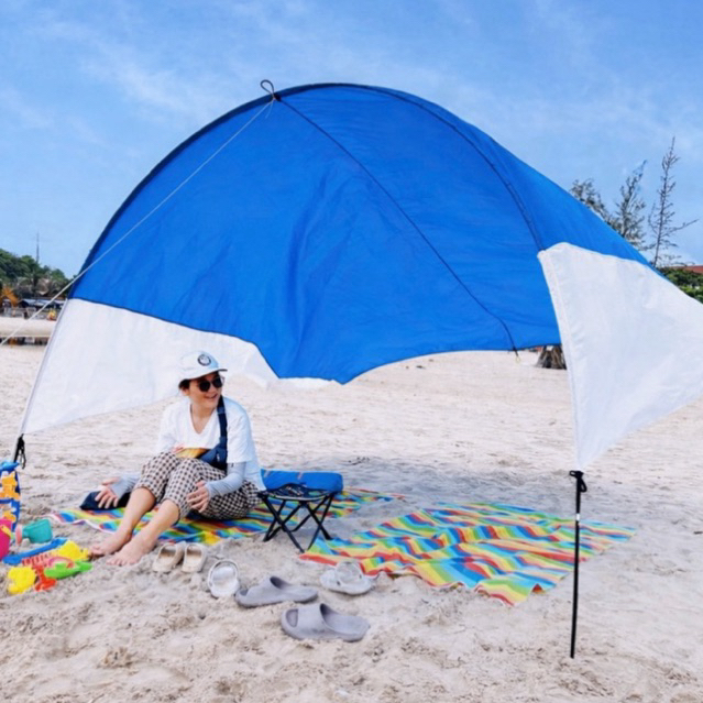 Lều bay che nắng đi tắm biển trơn / mix Đặc Biệt ( KHUNG ĐEN 11LY )