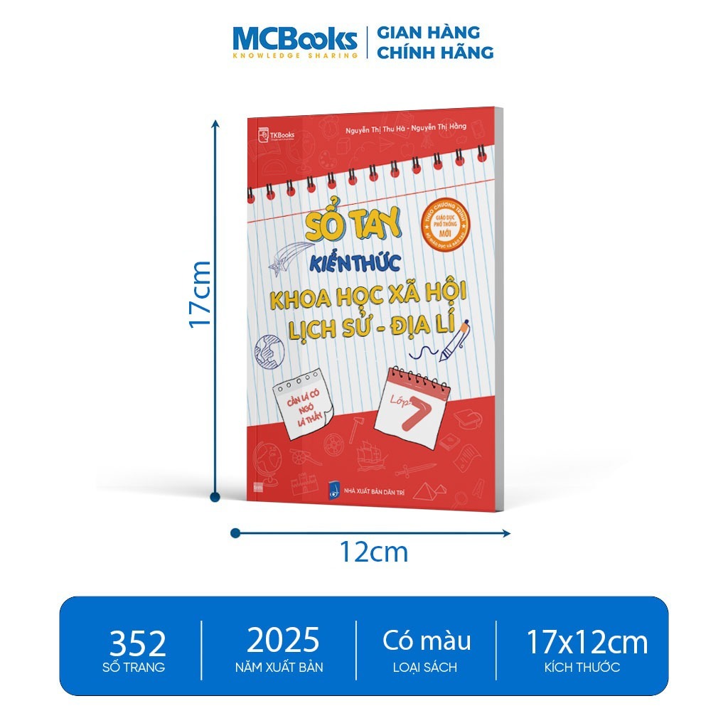 Sách - Combo Sổ tay kiến thức Toán Văn Anh, Lý Hóa Sinh, Lịch sử - Địa Lý Lớp 6,7,8,9 (2026)