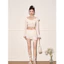 Bikini nữ 4 món cao cấp, đồ bơi ren tay dài chống nắng, phong cách thuần ngọt kín đáo, trang phục nghỉ dưỡng mới