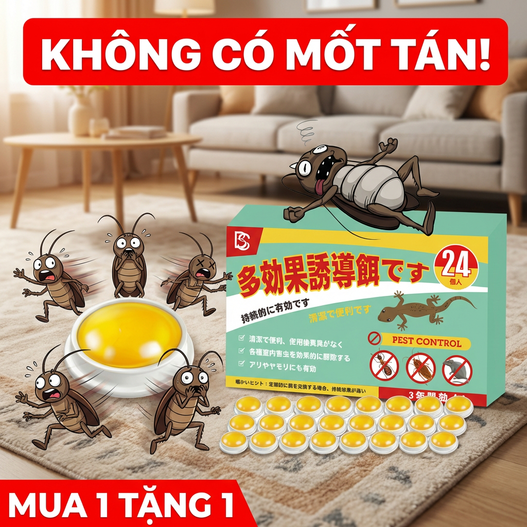 🪳Cập nhật mới, tiêu diệt gián trong 30 phút!🪳Thuốc diệt gián thuốc diệt côn trùng giết gián 24 viên/hộp