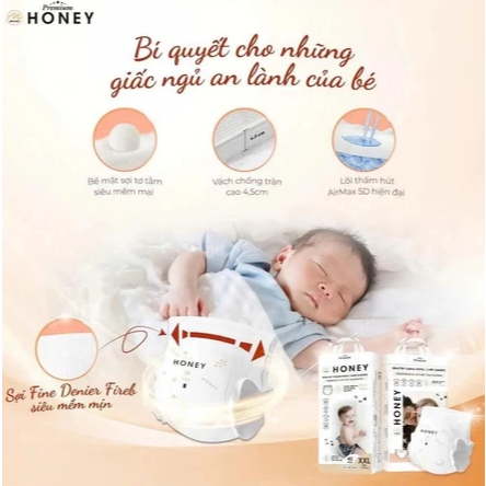 [Chính hãng] Bỉm HONEY PREMIUM Thấm Hút, Mềm Mịn, An Toàn Cho Bé Đủ Size