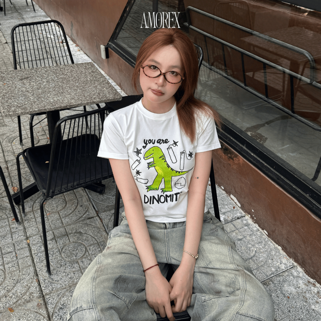 Áo Baby Tee “Dinomite” Amorex Bộ Sưu Tập Dino Liberty Thun Lạnh Co Giãn 4 Chiều | BigBuy360 - bigbuy360.vn
