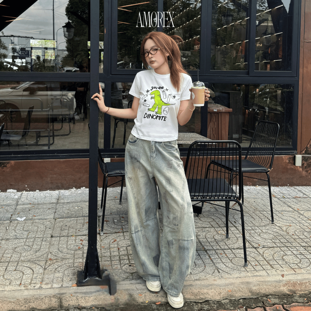 Áo Baby Tee “Dinomite” Amorex Bộ Sưu Tập Dino Liberty Thun Lạnh Co Giãn 4 Chiều | BigBuy360 - bigbuy360.vn