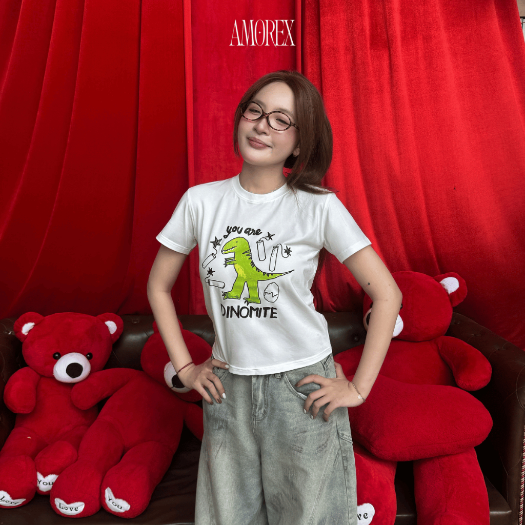 Áo Baby Tee “Dinomite” Amorex Bộ Sưu Tập Dino Liberty Thun Lạnh Co Giãn 4 Chiều | BigBuy360 - bigbuy360.vn