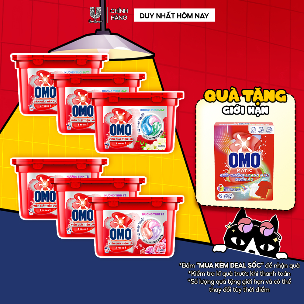 Combo 3 Hộp Viên Giặt Tiện Lợi OMO 210g/hộp