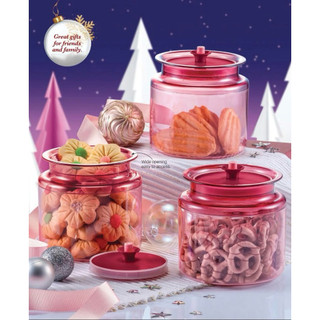 Hộp thuỷ tinh 900ml tupperware, tup Malay, đựng mứt, hạt, bánh,… siêu kín