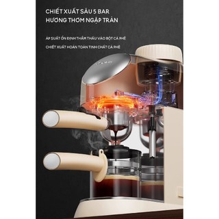 Máy pha cà phê espresso gia đình tự động Bear CFM-025RU, 5 Bar, 800W, Tạo bọt sữa, Bảo Hành 18 Tháng