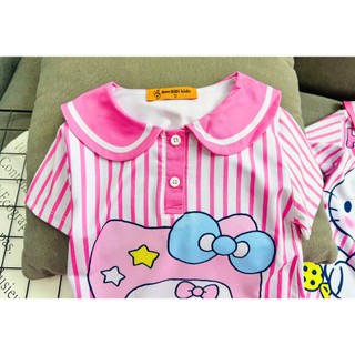 Váy Thun Lạnh Bé Gái Ann Baby Kids In 3D Siêu Mát - Đầm Bé Gái Cổ Bèo Tròn Họa Tiết Hoạt Hình Dễ Thương