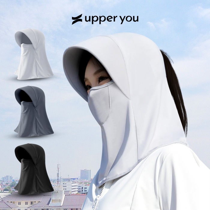 Mũ Trùm Đầu Chống Nắng Nữ Đạt Chuẩn UPF50+ Kèm Khẩu Trang Thoáng Khí UPPER YOU Mịn Mát Mỏng Nhẹ - FM04