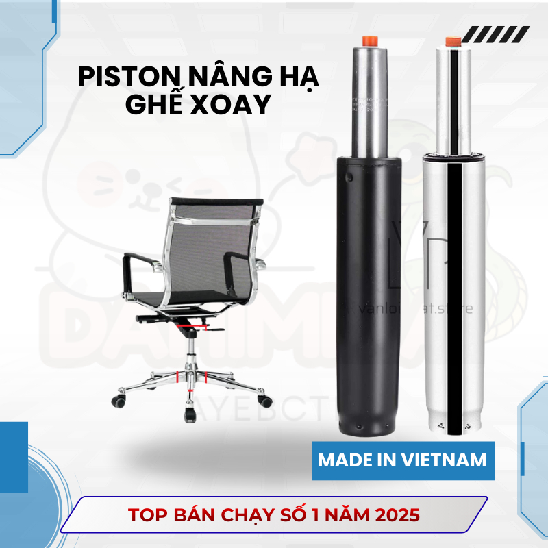 ben hơi ghế xoay thay thế loại D120 loại dài cao cấp inox