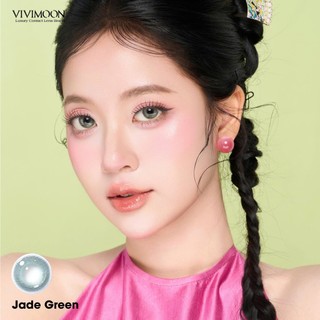 01 Chiếc Kính áp tròng VIVIMOON LENS 1 ngày màu xanh lá ánh xám bạc Jade Green (Giá 1 bên mắt, x2 để đặt 1 đôi)
