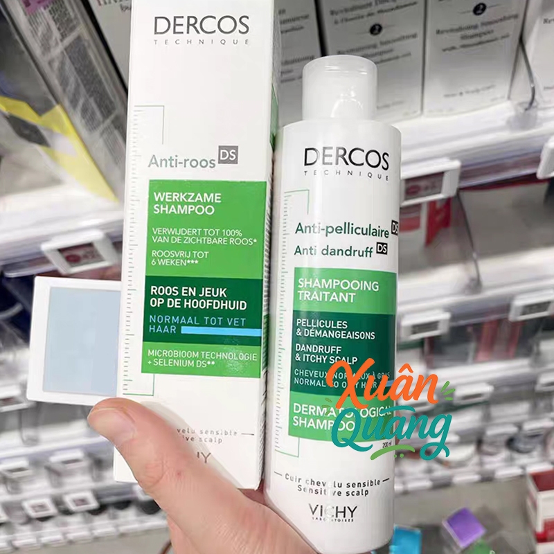 Giúp sạch gàu dành cho da đầu dầu & ngứa, Vichy Dercos Anti-Danduff Shampoo 200ml| SHAMPOO SENSIBILE