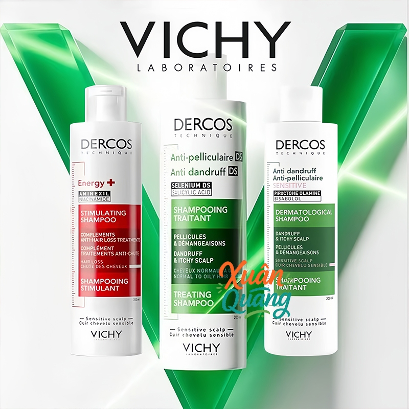 Giúp sạch gàu dành cho da đầu dầu & ngứa, Vichy Dercos Anti-Danduff Shampoo 200ml| SHAMPOO SENSIBILE