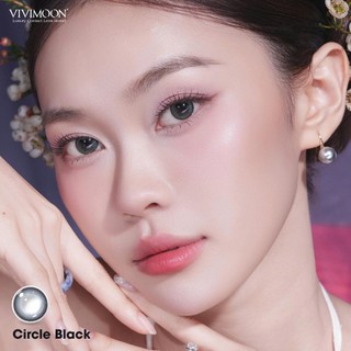 Lens cận khóa ẩm VIVIMOON màu đen tự nhiên Circle Black, kính áp tròng hạn sử dụng 3 - 6 tháng