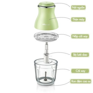 Máy Xay Ăn Dặm Đa Năng 600ml Bear CH-4H02X (QSJ-B02X5) - 200W- 3 Lưỡi Dao Inox, Bảo Hành 18 Tháng