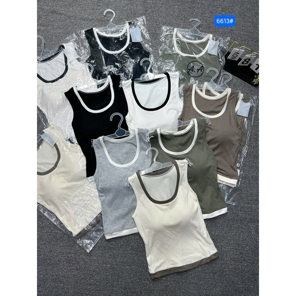 Áo ba lỗ viền 6613# Hàng QC có túi móc sịn sò.free size