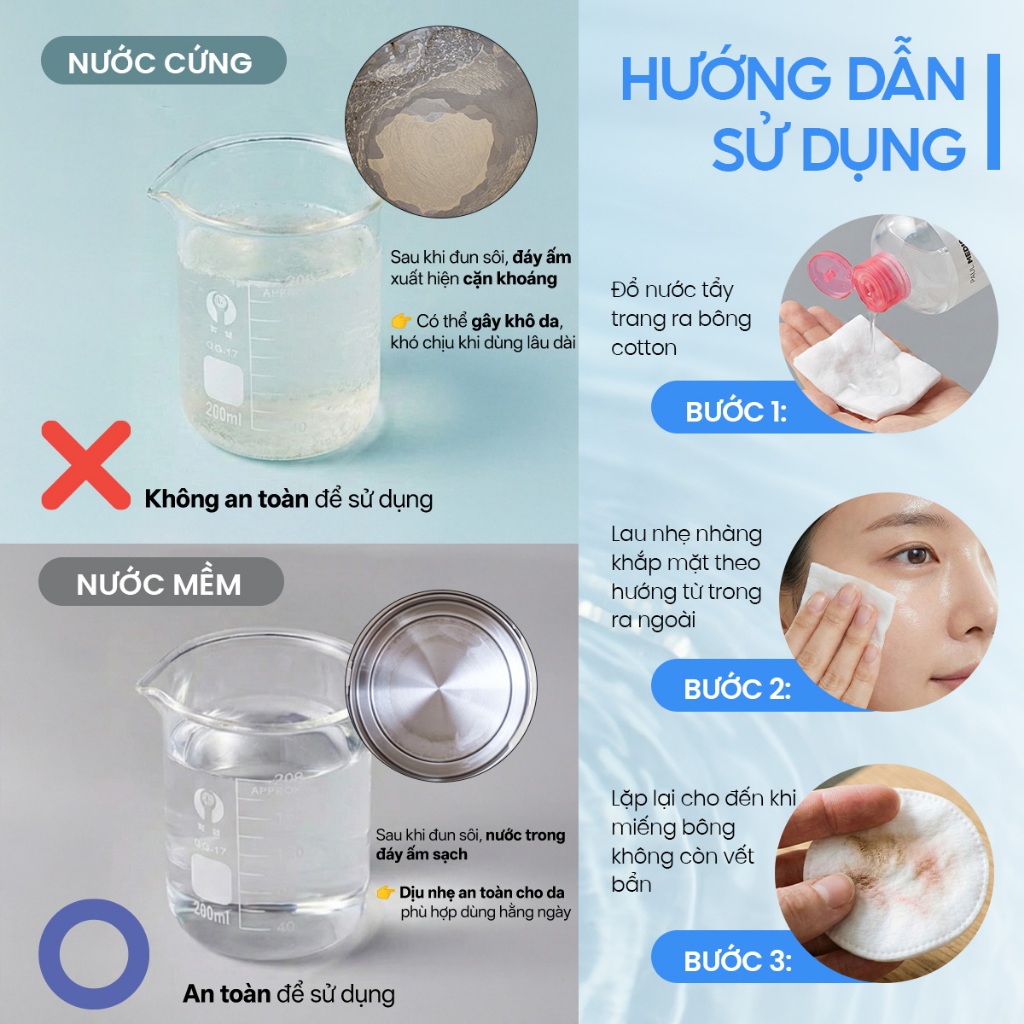 Tẩy Trang Paul Medison - từ thương hiệu da liễu hàng đầu Hàn Quốc, làm sạch makeup bụi bẩn, làm dịu da hyaluronic acid
