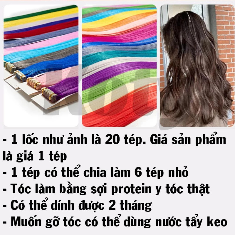 [Peinn] Tóc giả line dán làm từ sợi protein, Tóc giả highlight nối dài tạo light tóc cho nữ TG699