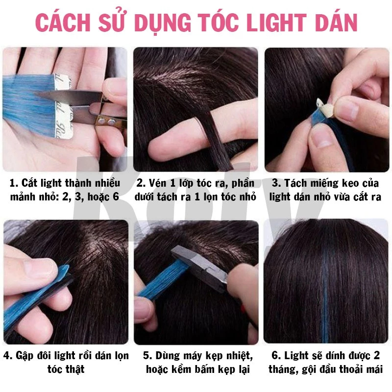 [Peinn] Tóc giả line dán làm từ sợi protein, Tóc giả highlight nối dài tạo light tóc cho nữ TG699