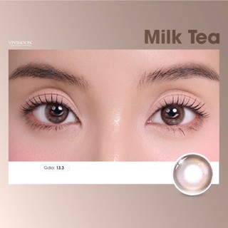 VIVIMOON lens cận 1 ngày Milk Tea Brown, kính áp tròng khóa ẩm màu nâu trà sữa (Giá 1 chiếc-1 bên mắt, x2 để mua 1 đôi)