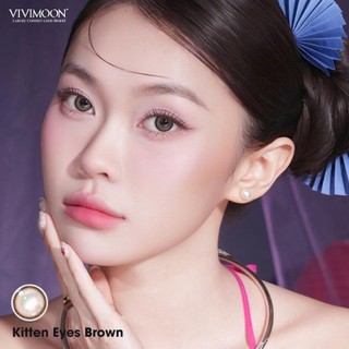 01 Chiếc Kính áp tròng VIVIMOON LENS 1 ngày màu nâu sáng Kitten Eyes Brown (Giá 1 bên mắt, x2 để đặt 1 đôi)
