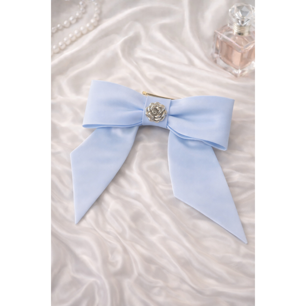 Kẹp Tóc Nơ Bấm Đính Hoa Jasmine PK2601 Thiết Kế Bởi JM Dress Design. Phụ Kiện Tóc Nữ Thanh Lịch Cho Các Nàng