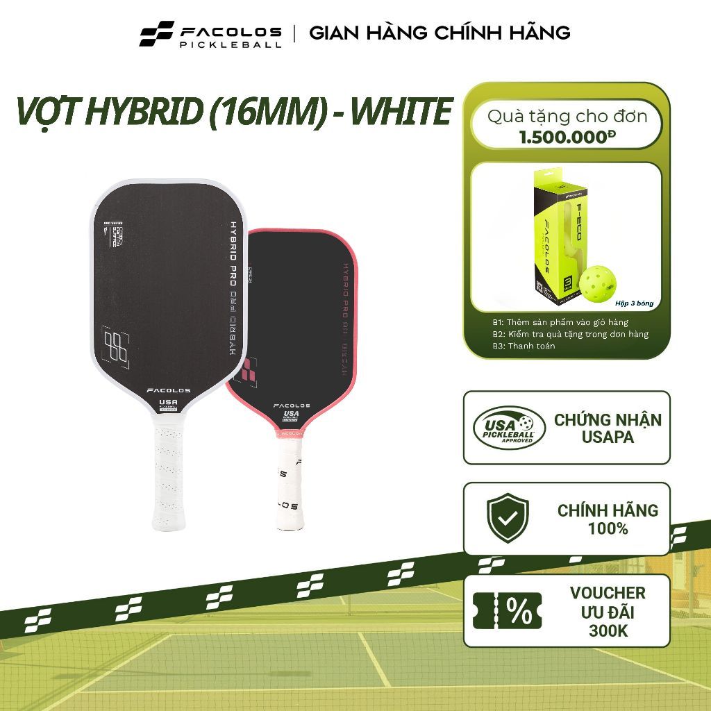 Review Vợt Pickleball Facolos Pro Series Hybrid Pro 16MM - Giá 2.625.000₫