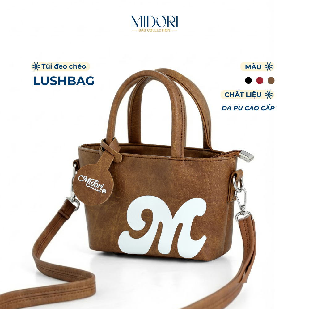 Túi Tote Da PU LUSHBAG Nam Nữ Có Dây Đeo Chéo Đựng Điện Thoại Đi Học Chơi | MIDORI BAG COLLECTION