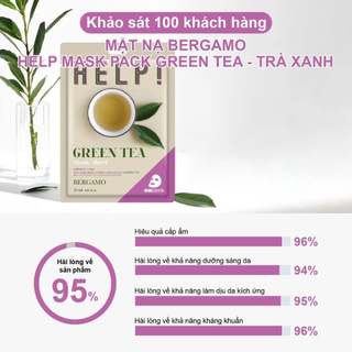 Mặt Nạ Giấy Bergamo Help Mask Pack Green Tea 25ml Duduhouse