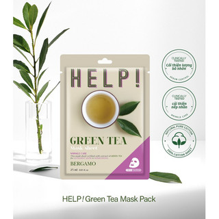 Mặt Nạ Giấy Bergamo Help Mask Pack Green Tea 25ml Duduhouse