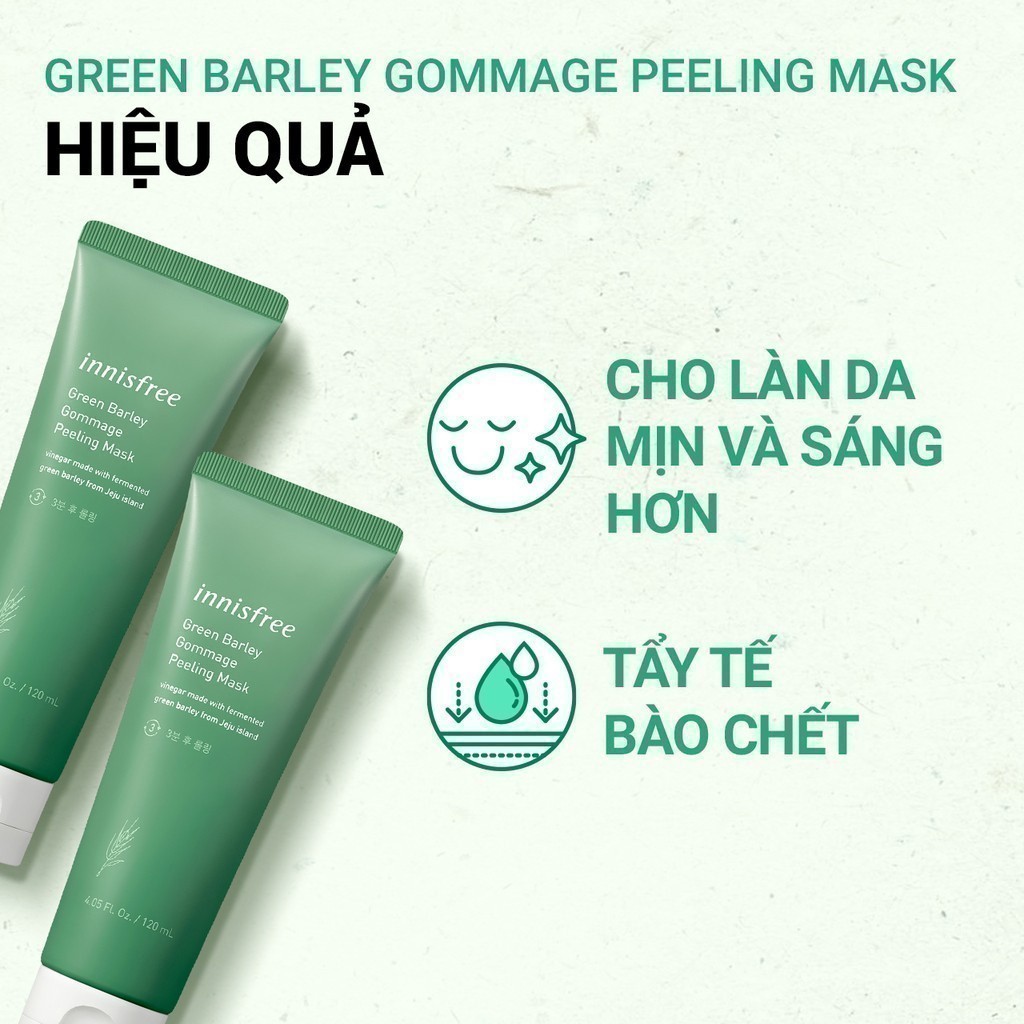 INNISFREE x Bộ 2 Gel tẩy tế bào da chết từ lúa mạch xanh innisfree Green Barley Mild Peeling Gel 120mlx2