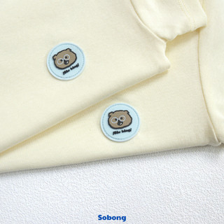 Bộ quần áo cộc tay gắn logo phối cổ cho bé trai, bé gái Hokiha vải cotton bozip mềm mại, thoáng mát size 8-17kg BB19