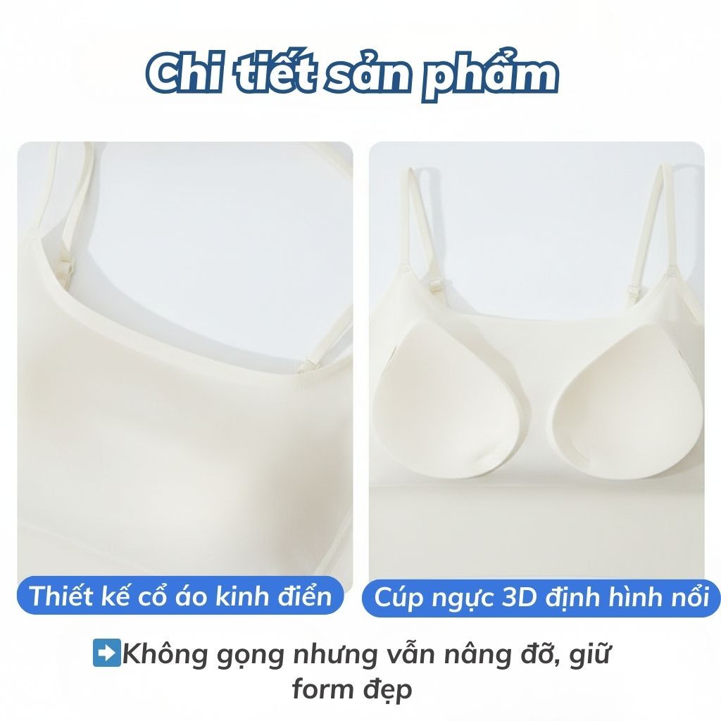 Áo bra nữ su đúc cao cấp dáng lửng đệm mút sẵn mỏng nhẹ tàng hình co giãn linh hoạt LANIXA B6683