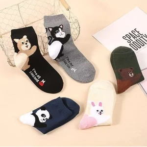 Tất Cotton Họa Tiết Con Thú Dễ Thương Cổ Cao Freesize Mềm Mịn Mun Store TTHUOM158