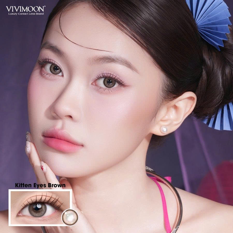 VIVIMOON lens cận 1 ngày màu nâu sáng Kitten Eyes Brown (Giá 1 chiếc - 1 bên mắt) | BigBuy360 - bigbuy360.vn