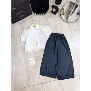 S248-[tomnaukids] Set áo sơ Mi tay ngắn phối quần suông bèo size từ 8-37Kg