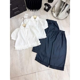 S248-[tomnaukids] Set áo sơ Mi tay ngắn phối quần suông bèo size từ 8-37Kg