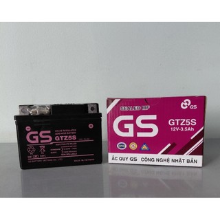 Bình acquy xe máy khô miễn bảo dưỡng GS GTZ5S (12V-3.5ah)