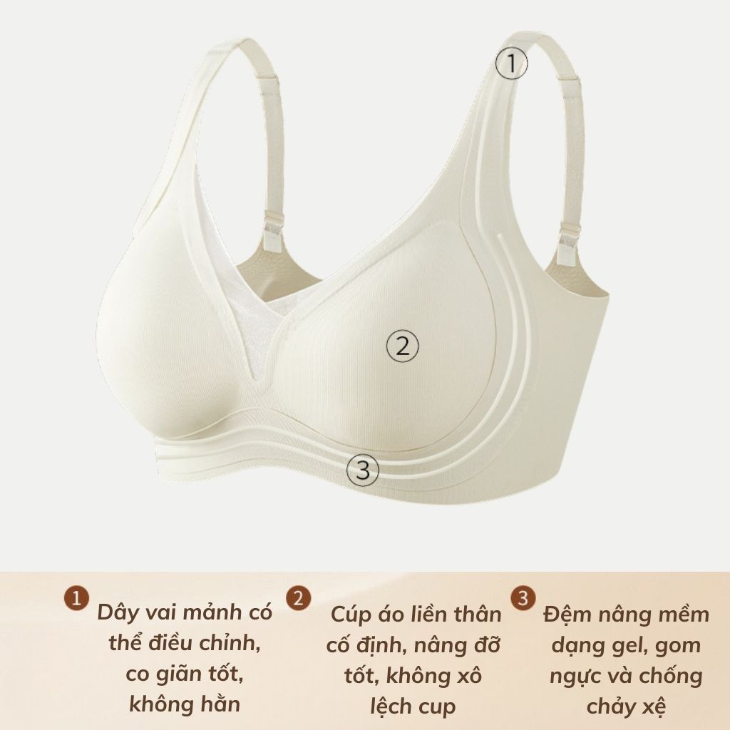 Áo ngực nữ su đúc cao cấp mềm mại êm ái đệm mút mỏng nhẹ ôm ngực chống chảy xệ basic LANIXA A2377